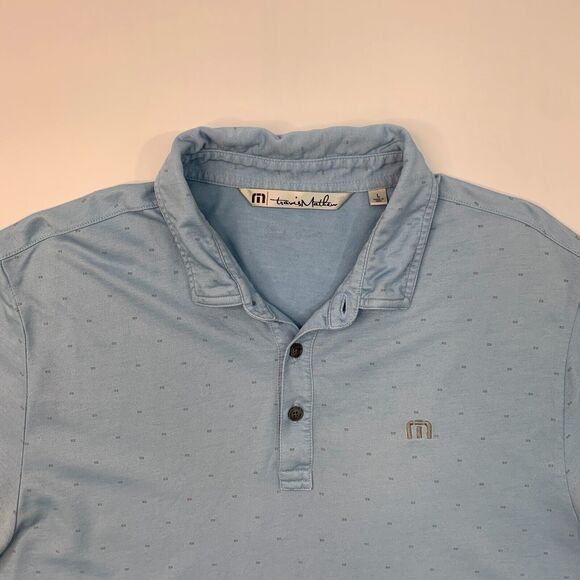 Travis Mathew Polo Shirt Mens L Large Prairie Sky Short Sleeve Pima Cotton Golf - Picture 4 of 13